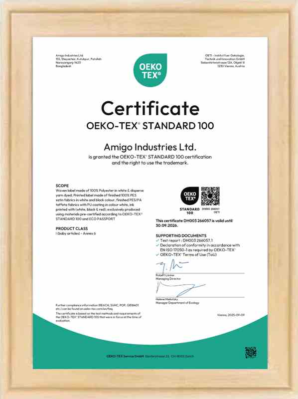 OEKO-TEX Certificate